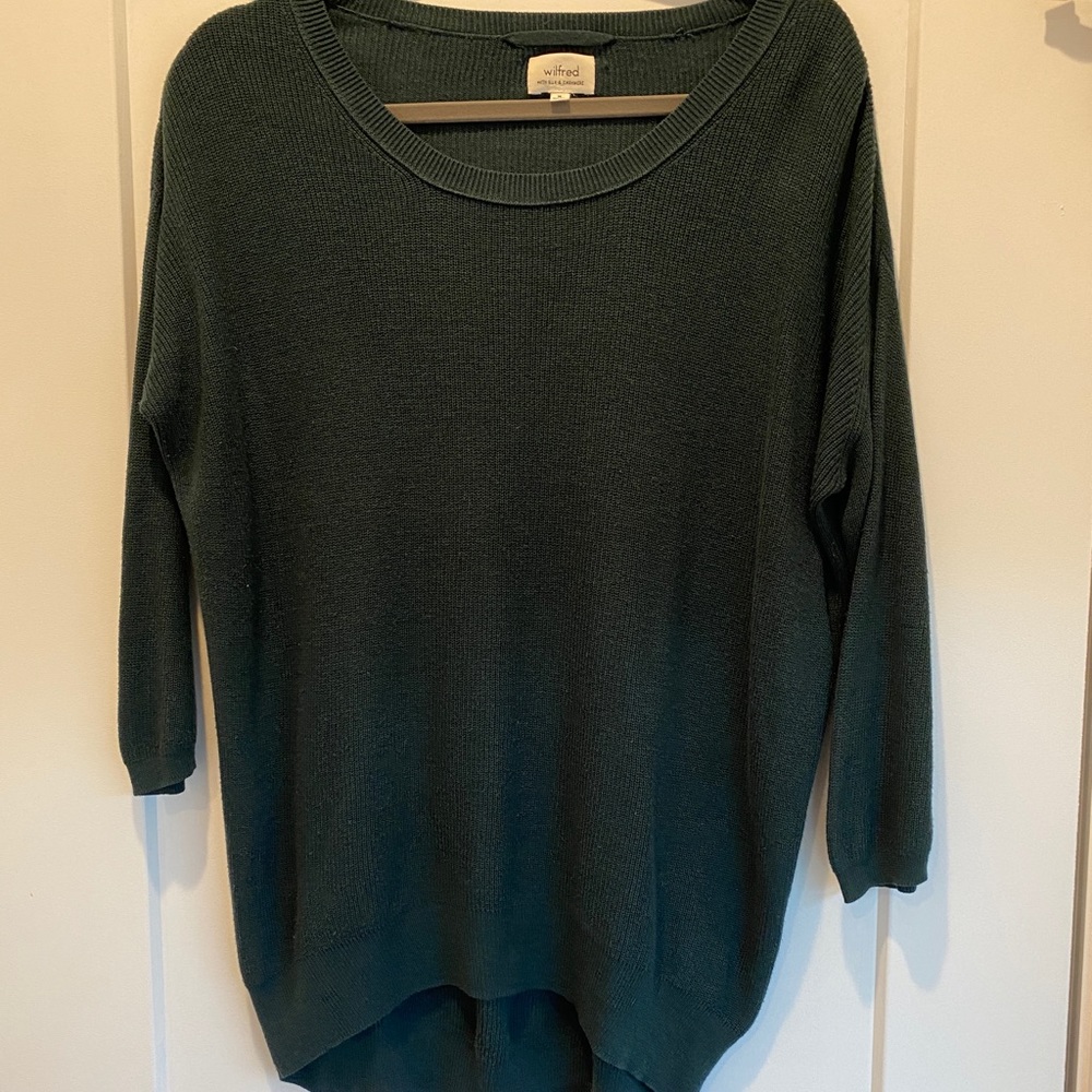 Wilfred forest green 3/4 length sleeve sweater